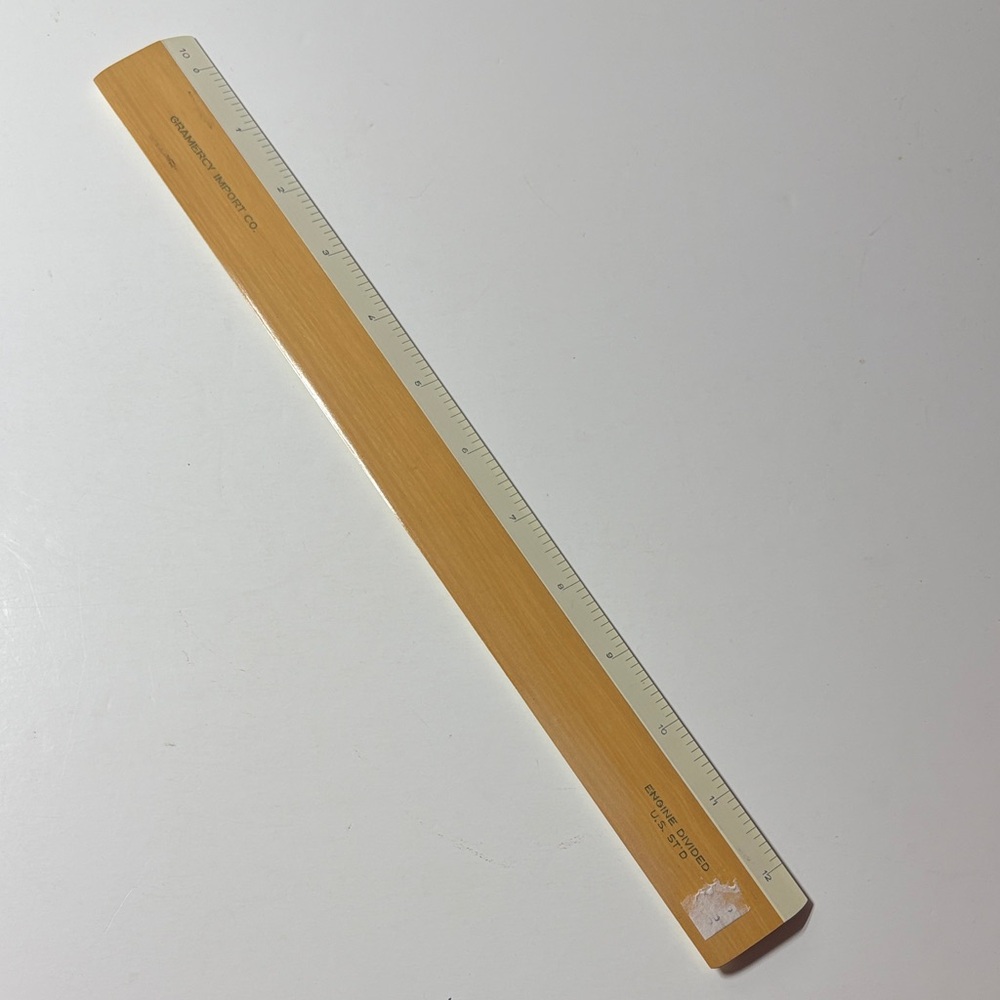 Vintage Engine Divide Wood 12” Ruler